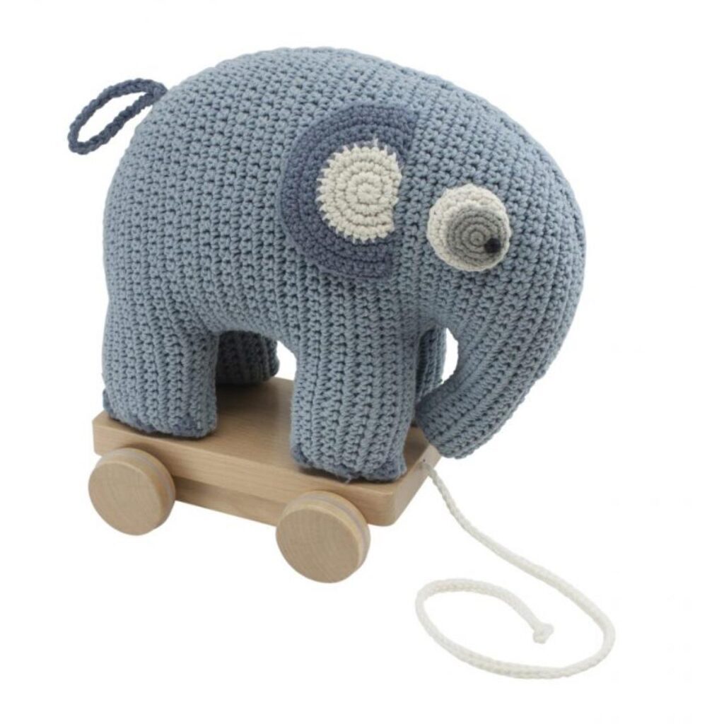 Häkel-Nachziehtier, Fanto der Elefant, powder blue